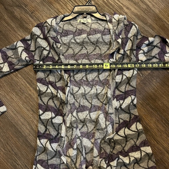 Unity World Wear Gray and Purple Cardigan - Picture 7 of 8